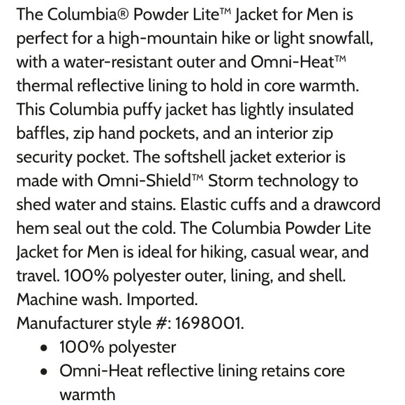 Columbia Jacket - Picture 4 of 4